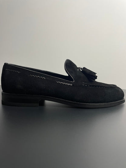 Florence Zwart Leren Suede Mocassins - Loafers - Instappers
