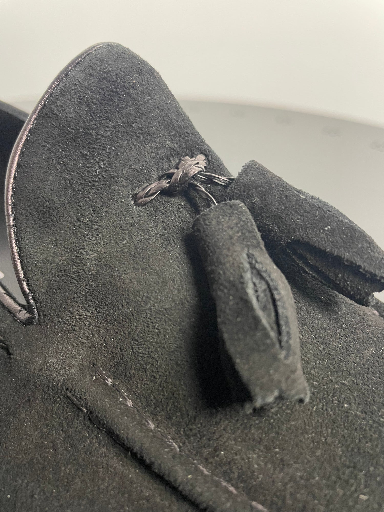 Florence Zwart Leren Suede Mocassins - Loafers - Instappers