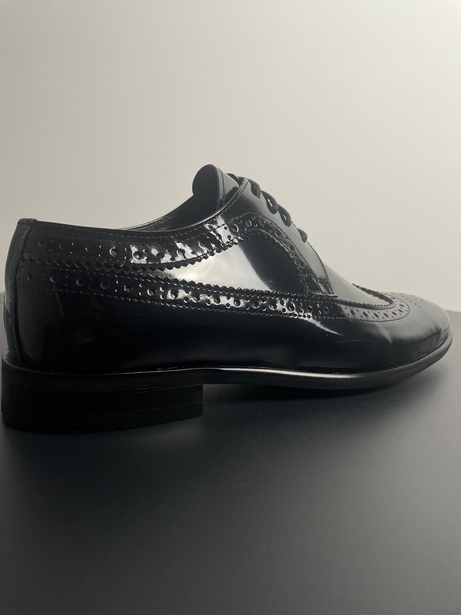 Mallorca Zwart Leren Glans Veterschoenen - Nette Schoenen